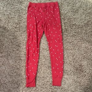 Red Pajama Pants with White Christmas Trees
